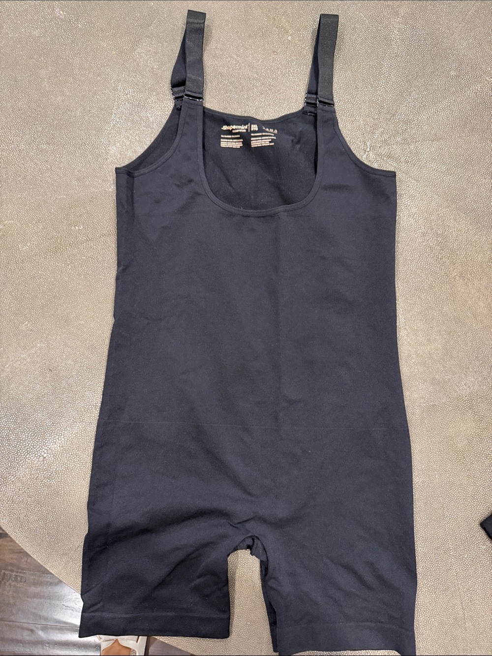 Shapermint Black Tank Romper with Adjustable Straps
